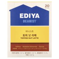 Ediya, Beanist®, латте с ириской и орехами, 20 стиков, 20 г (0,7 унции)