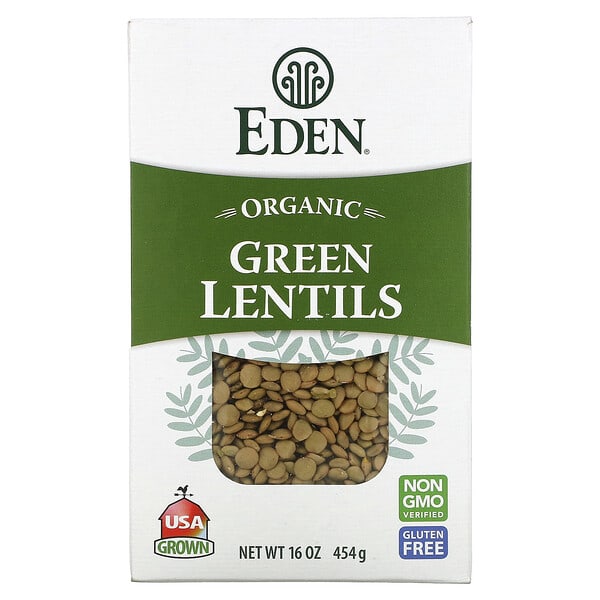 edn02102_v_22.jpg Organic, зеленая чечевица, 16 унций (454 г) — Eden Foods