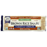 Organic Baked Crisp Brown Rice Snaps®, органический запеченный рис, обжаренный лук, 100 г (3,5 унции) — Edward & Sons