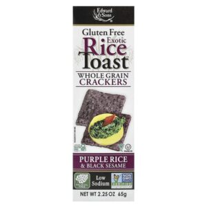 Exotic Rice Toast™, цельнозерновые крекеры, фиолетовый рис и черный кунжут, 65 г (2,25 унции) — Edward & Sons
