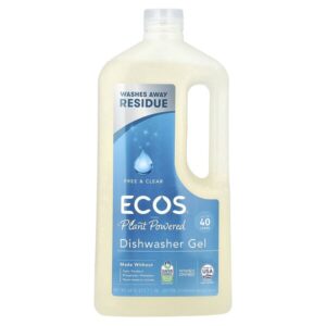 Ecos®, растительный гель для мытья посуды, натуральный и прозрачный, 1,18 л (40 жидк. унций) — Earth Friendly Products