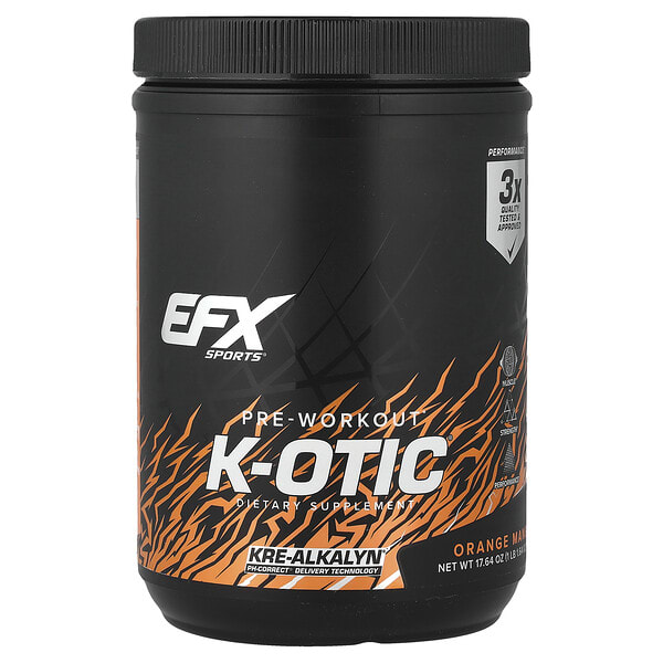 efx00677_v_9.jpg предтренировочный комплекс K-otic®, со вкусом апельсина и манго, 500 г (1 фунт, 1,64 унции) — EFX Sports