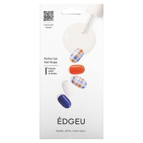 egu84682_v_2.jpg Perfect Gel Nail, обертка для ногтей, ENA 428 Joyful Check, набор из 19 предметов — Edgeu