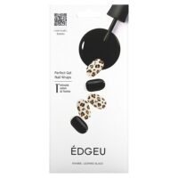 Perfect Gel Nail повязки, ENA 906, черный, леопардовый, набор из 19 предметов — Edgeu