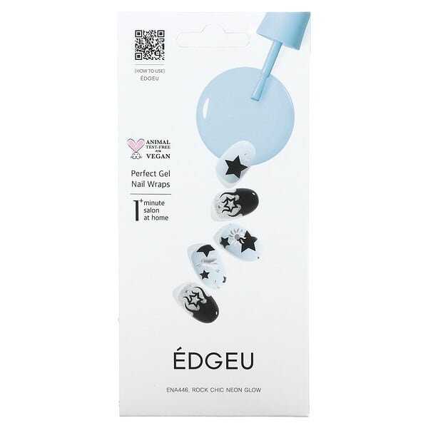 egu84859_v_7.jpg Perfect Gel Nail Wrap, ENA 446 Rock Chic неоновое сияние, набор из 19 предметов — Edgeu