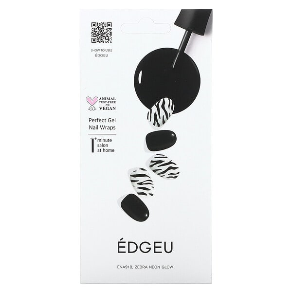 egu84868_v_7.jpg Perfect Gel Nail Wrap, ENA 918 неоновый, зебра, набор из 19 предметов — Edgeu