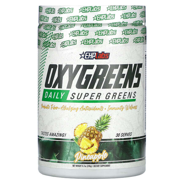 ehl18274_v_8.jpg OxyGreens, Daily Super Greens, ананас, 246 г (8,7 унции) — EHPlabs