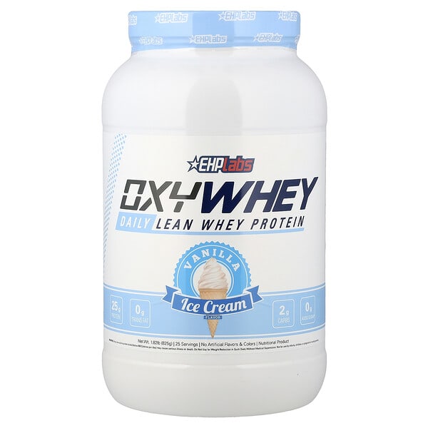 ehl81551_v_24.jpg OxyWhey, сывороточный протеин для ежедневного использования, со вкусом ванильного мороженого, 825 г (1,82 фунта) — EHPlabs