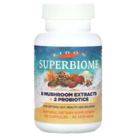 Superbiome, 8 экстрактов грибов и 2 пробиотика, 60 капсул — Eidon Ionic Minerals