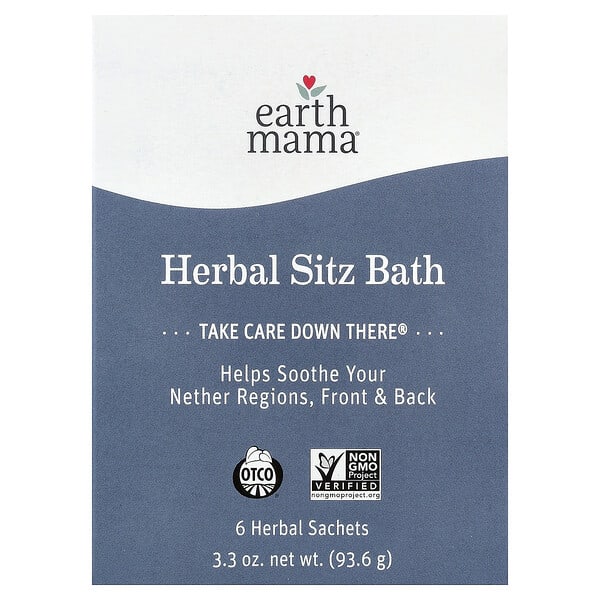 ema00054_v_18.jpg Herbal Sitz Bath, травяная сидячая ванна, 6 травяных саше, 93,6 г — Earth Mama