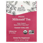 Organics, органический чай Milkmate®, с ароматом фенхеля и травы, без кофеина, 16 чайных пакетиков, 35 г (1,23 унции) — Earth Mama