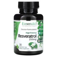 Ресвератрол, 250 мг, 30 растительных капсул — Emerald Laboratories