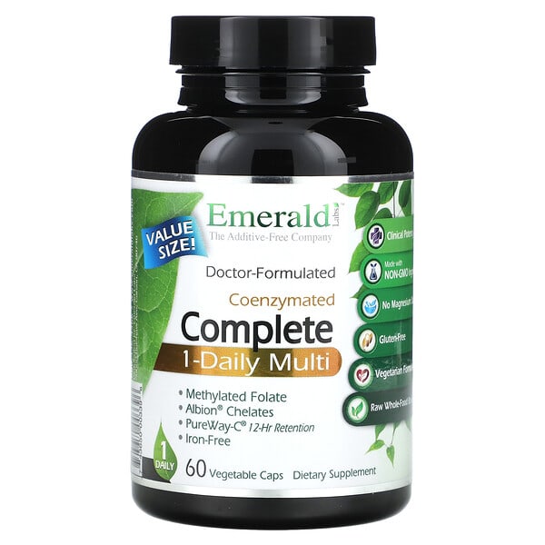 emr00339_v_12.jpg CoEnzymated Complete 1-Daily Multi, 60 растительных капсул — Emerald Laboratories