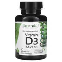 Витамин D3, 2500 МЕ, 60 растительных капсул — Emerald Laboratories