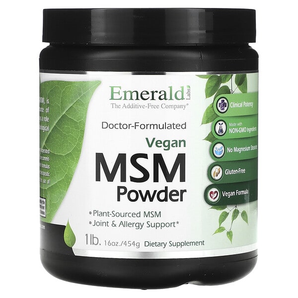 emr10125_v_8.jpg Веганский порошок с МСМ, 454 г (1 фунт) — Emerald Laboratories