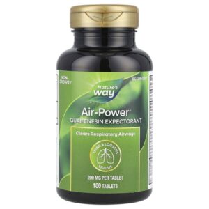 Air-Power®, гвайфенезин отхаркивающее, 200 мг, 100 таблеток — Nature's Way