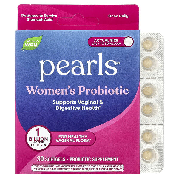 emt04213_v_76.jpg Pearls®, пробиотики для женщин, 1 млрд КОЕ, 30 капсул — Nature's Way