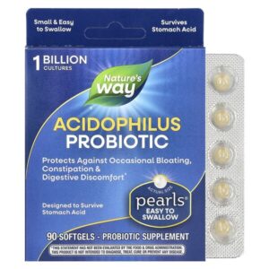 Пробиотический жемчуг Acidophilus, 1 млрд КОЕ, 90 мягких таблеток — Nature's Way