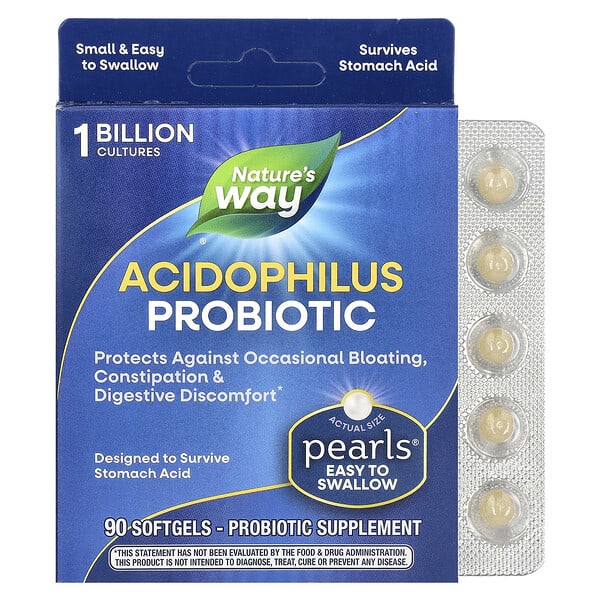 emt04299_v_101.jpg Пробиотический жемчуг Acidophilus, 1 млрд КОЕ, 90 мягких таблеток — Nature's Way
