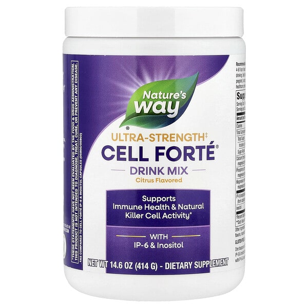 emt05850_v_54.jpg Смесь для напитков Cell Forté®, с IP-6 и инозитолом, усиленный, цитрусовый, 414 г (14,6 унции) — Nature's Way