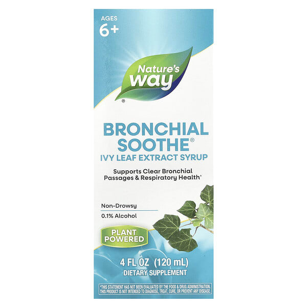 emt08771_v_108.jpg Bronchial Soothe®, сироп с экстрактом листьев плюща, для детей от 6 лет, 120 мл (4 жидк. Унции) — Nature's Way