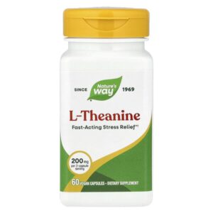 L-теанин, 60 веганских капсул (100 мг на капсулу) — Nature's Way