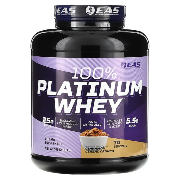 emy02663_v_16.jpg 100% Platinum Whey, хлопья с корицей, 2,26 кг (5 фунтов) — EAS