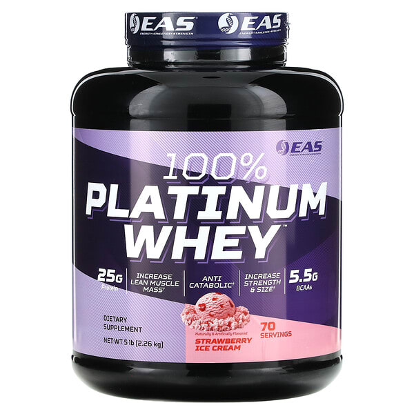 emy02666_v_8.jpg 100% Platinum Whey, клубничное мороженое, 2,26 кг (5 фунтов) — EAS