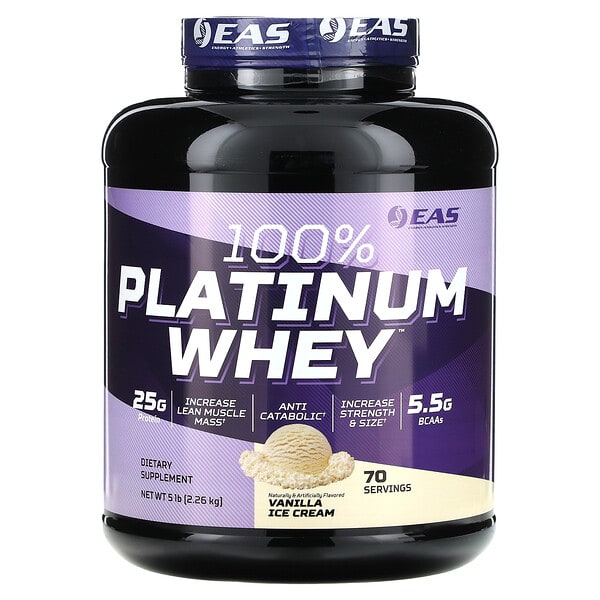 emy02667_v_8.jpg 100% Platinum Whey, ванильное мороженое, 2,26 кг (5 фунтов) — EAS