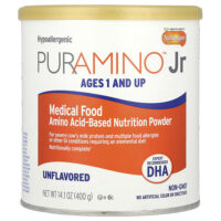 PurAmino™ Jr, медицинское питание, пищевой порошок на аминокислотной основе, для детей от 1 года, без добавок, 400 г (14,1 унции) — Enfamil