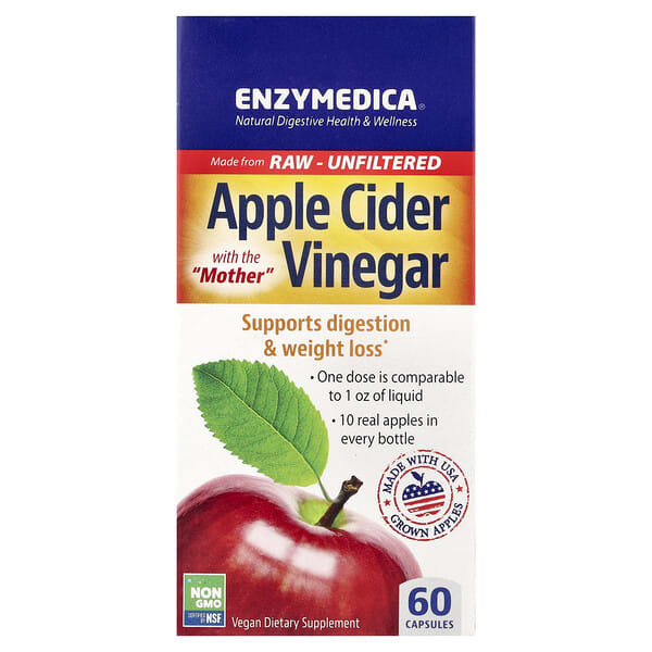 enz10082_v_89.jpg яблочный уксус с маткой, 60 капсул (355 мг в 1 капсуле) — Enzymedica