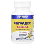 DairyAssist®, жевательные таблетки с ванильным вкусом, 60 жевательных таблеток — Enzymedica