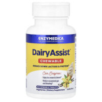 DairyAssist®, жевательные таблетки с ванильным вкусом, 60 жевательных таблеток — Enzymedica