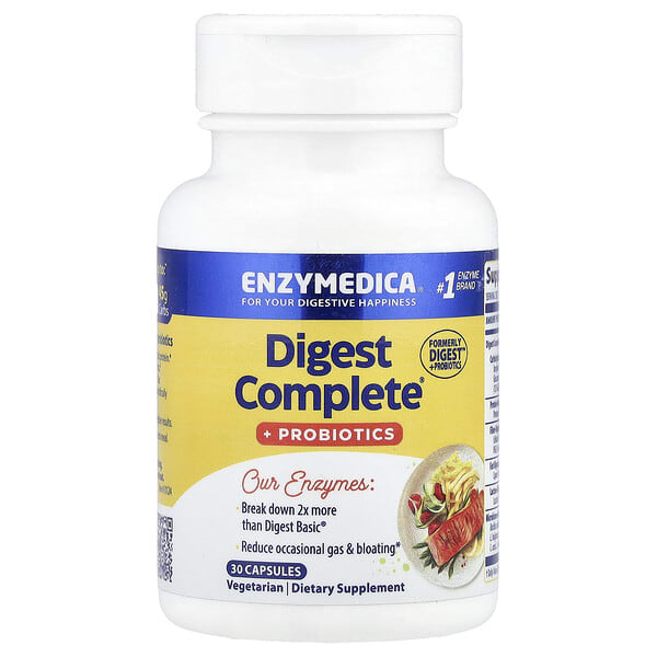 enz13040_v_30.jpg Digest Complete® + пробиотики, 30 капсул — Enzymedica
