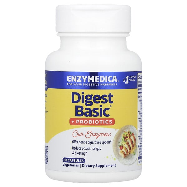 enz13050_v_36.jpg Digest Basic®, с пробиотиками, 30 капсул — Enzymedica