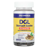 DGL Stomach Soothe Gummies, немецкий шоколад, 74 жевательные мармеладки (200 мг в каждой жевательной таблетке) — Enzymedica