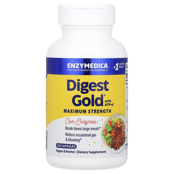 enz20212_v_63.jpg Digest Gold с ATPro, добавка с пищеварительными ферментами, 120 капсул — Enzymedica