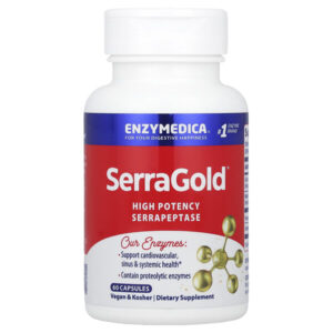 SerraGold®, высокоэффективная серрапептаза, 60 капсул — Enzymedica
