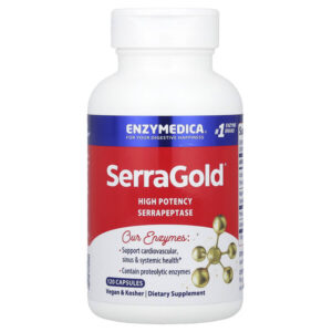 SerraGold, высокоэффективная серрапептаза, 120 капсул — Enzymedica