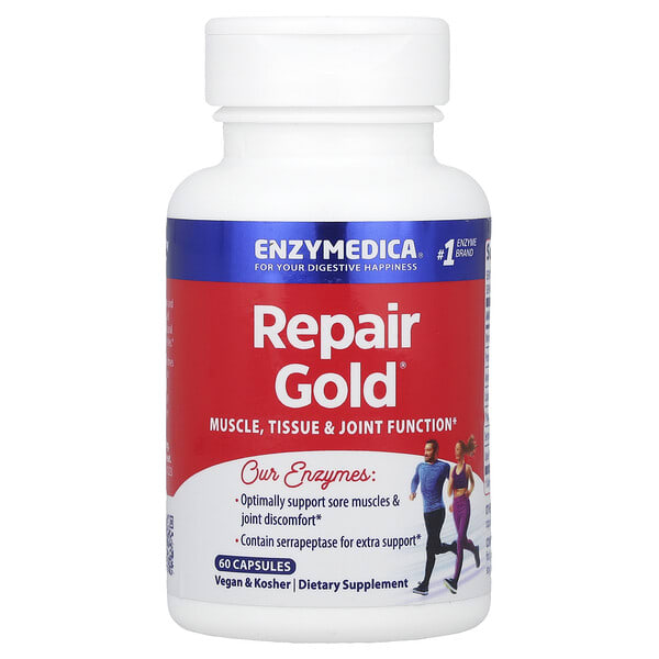enz27040_v_35.jpg Repair Gold, восстановление мышц, тканей и суставов, 60 капсул — Enzymedica