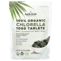 Таблетки 100% органической хлореллы, 1000 таблеток, 8,75 унций (248 г) — Earth Circle Organics