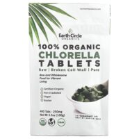 100% органическая хлорелла в таблетках, 400 таблеток — Earth Circle Organics