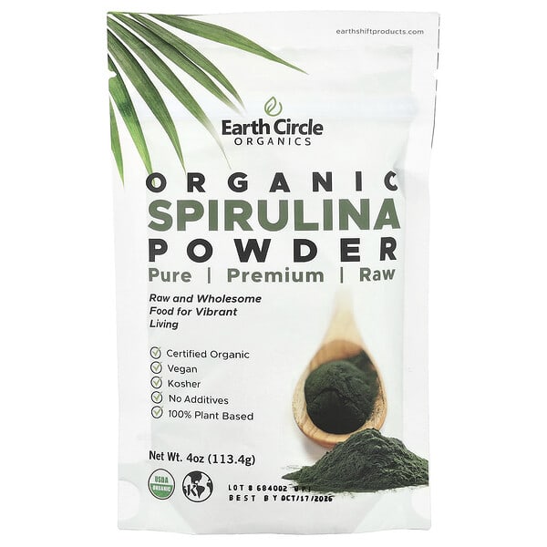 eor01504_v_15.jpg Органический порошок из спирулины, 113 г (4 унции) — Earth Circle Organics