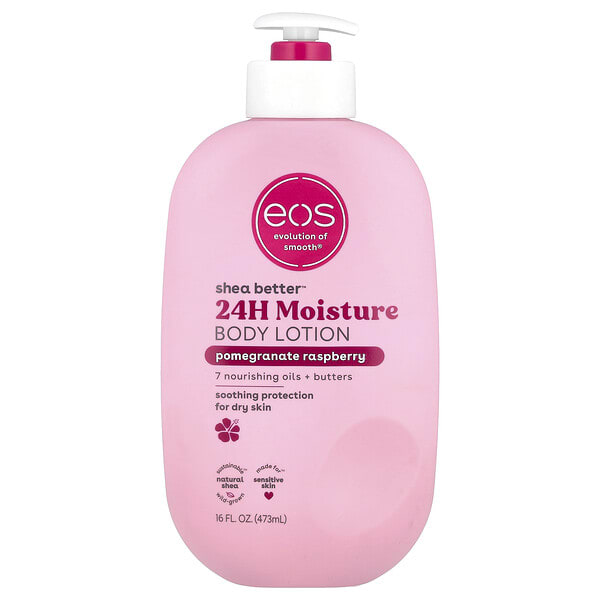 eos70703_v_8.jpg Shea Better™, увлажняющий лосьон для тела на 24 часа, гранат и малина, 473 мл (16 жидк. Унций) — EOS