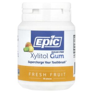 ксилитоловая камедь, без сахара, свежие фрукты, 50 шт. — Epic Dental