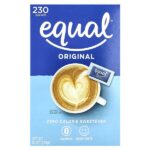 Equal, Нулевой калорийный подсластитель, оригинальный, 230 пакетиков, 230 г (8,1 унции)