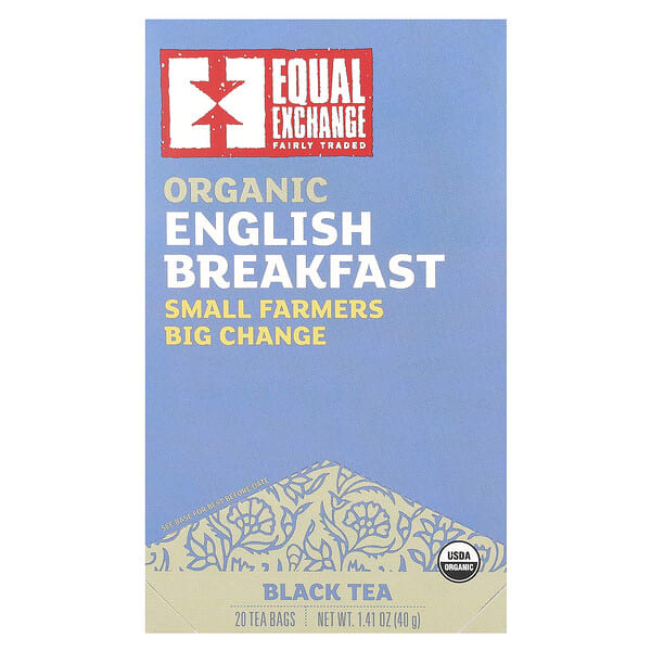 equ50015_v_21.jpg Organic English Breakfast, черный чай, 20 чайных пакетиков, 40 г (1,41 унции) — Equal Exchange