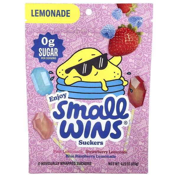 esw01091_v_3.jpg Suckers, лимонад, 12 шт., 120 г (4,23 унции) — Enjoy Small Wins