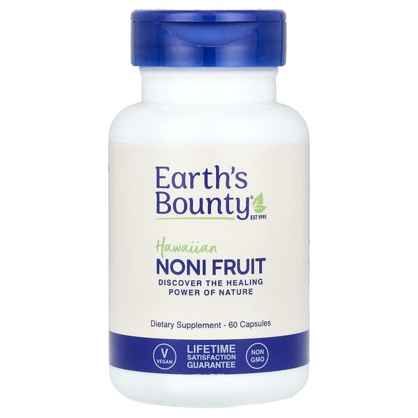 etb20100_v_60.jpg Плоды гавайского нони, 60 капсул (500 мг в 1 капсуле) — Earth's Bounty