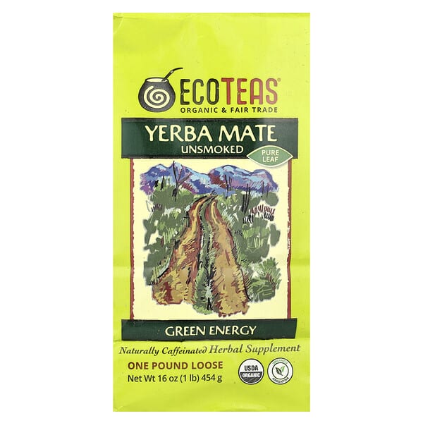 ets00454_v_47.jpg EcoTeas, йерба мате, «зеленая энергия», без копчения, 454 г (16 унций)
